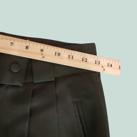 Donatio Martis Italy Mens High-Waisted Pleated Wool Trousers Olive Green 40 - Picture 6 of 16